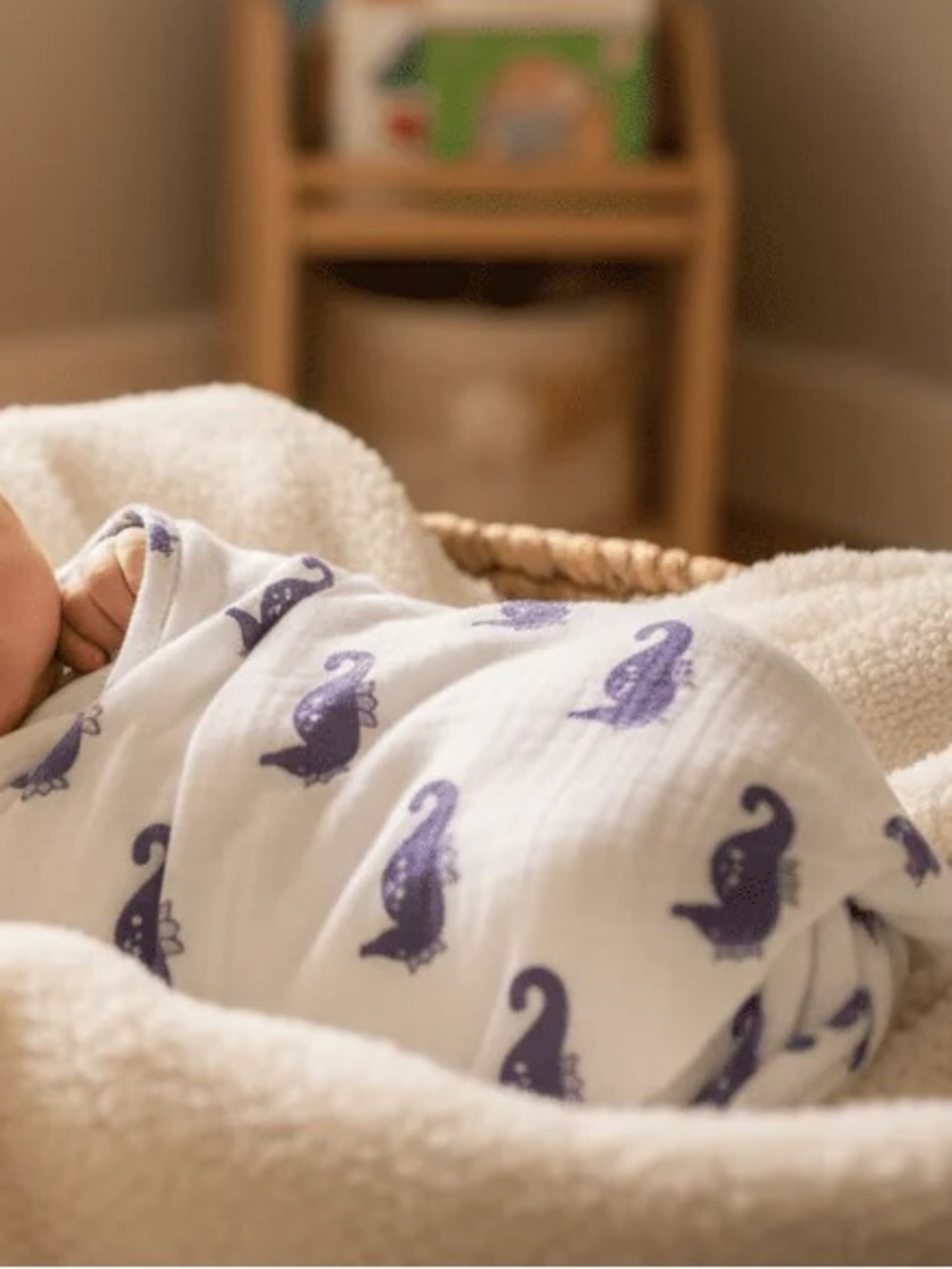 NWT Monica & Andy Purple Seahorse Swaddle Blanket 100% organic cotton